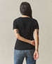 Women's Premium Slub V-Neck Tee - Black
